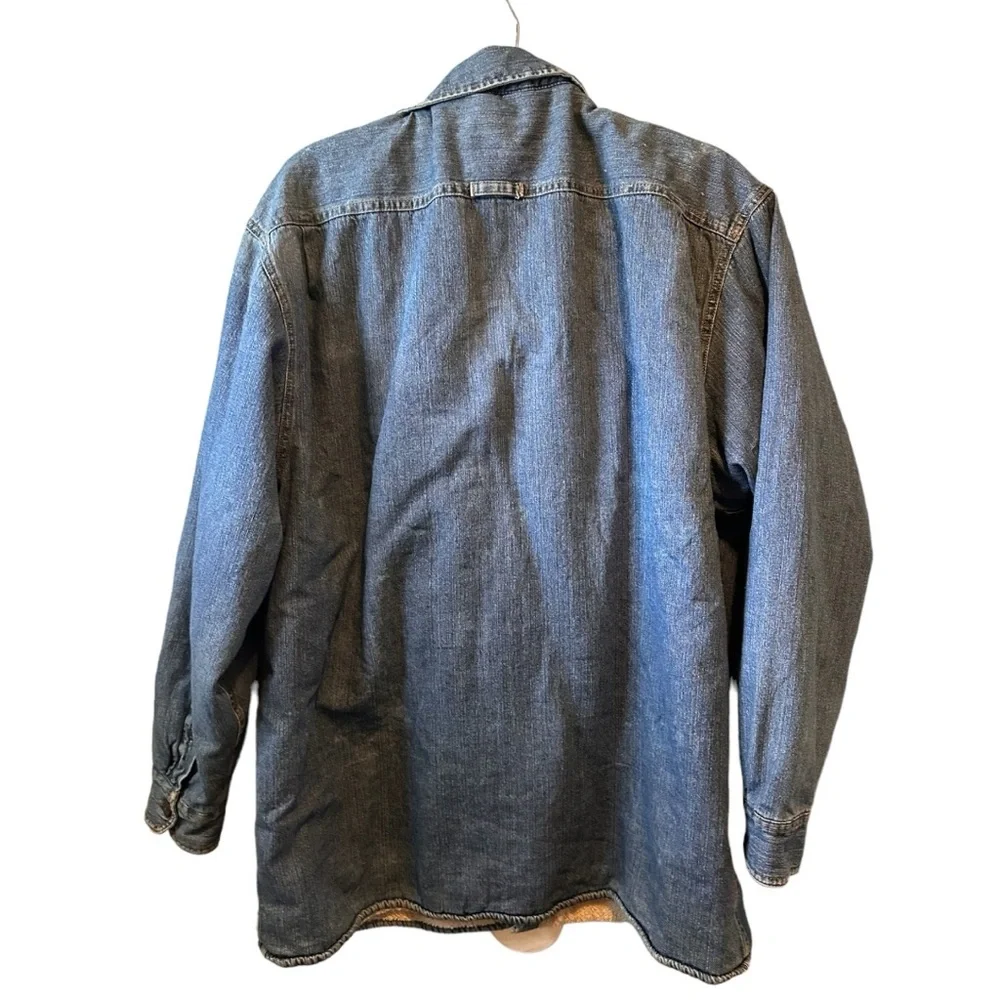 Levis Shirt Mens XL Shacket Blue Button Fleece Sherpa Chore Coat Barn Jacket - Picture 2 of 4
